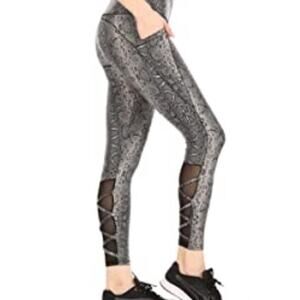 Shosho Gray Snake Print Butt Sculpting Tummy Control Four-Way Stretch Leggings